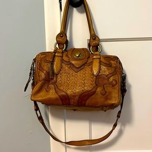 Lockheart brown leather stitched bag